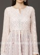 Designer Off-white & Maroon Color Palazzo Suit